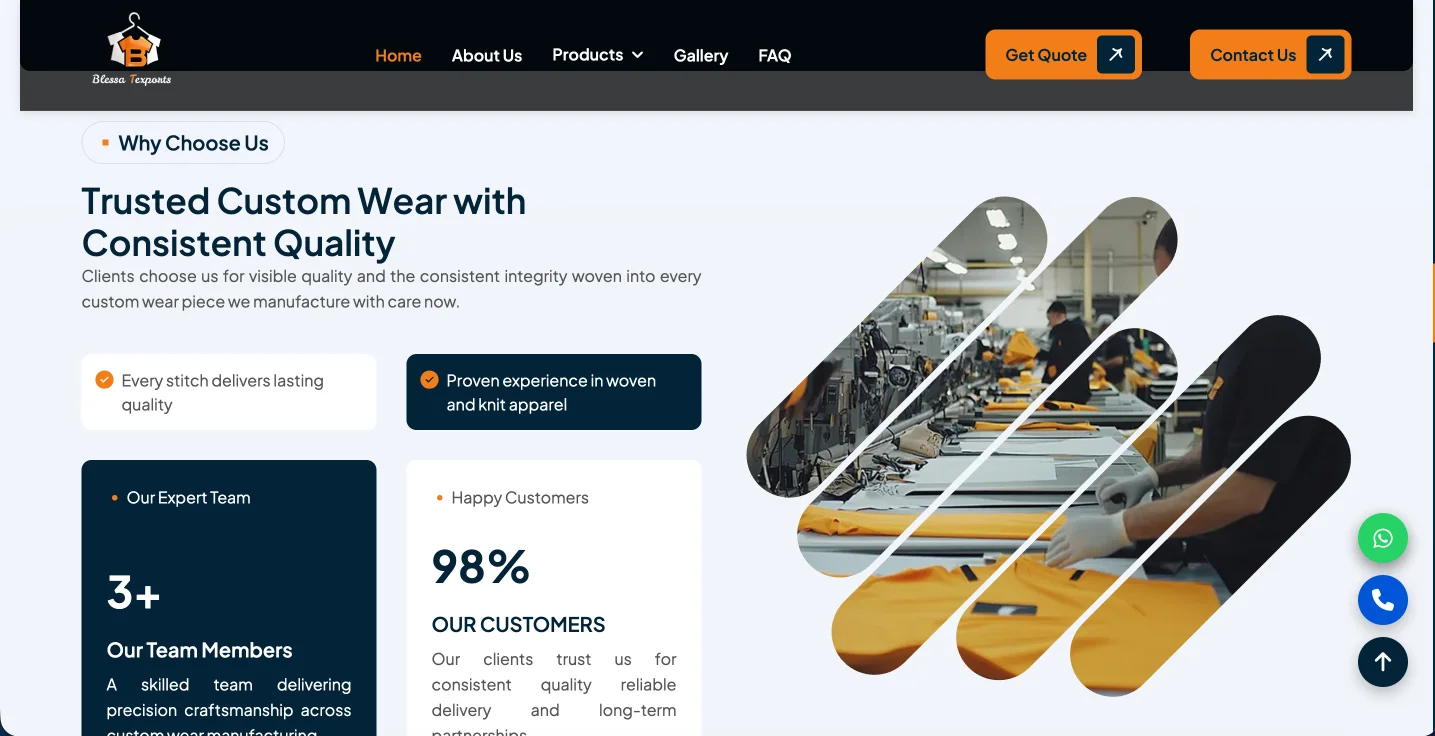 Business website development portfolio project